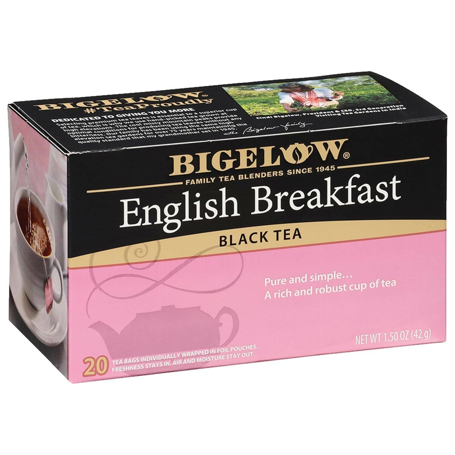 Bigelow Tea English Breakfast Black Tea Freshness & Aroma Caffeinated | Grocsy