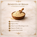 Village-Organica Besan Stone Grounded Unpolished Gram Flour | Grocsy
