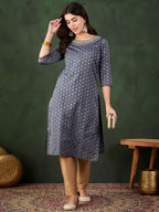 Sangria Embroidered Straight Kurta | Grocsy