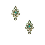 Gold-Polished Traditional Green Meenakari Handcrafted Kundan Necklace With Dangle Earrings & Maang Tikka Jewellery Set For Women/Girls - Wahe Jewels - Swadesiicart