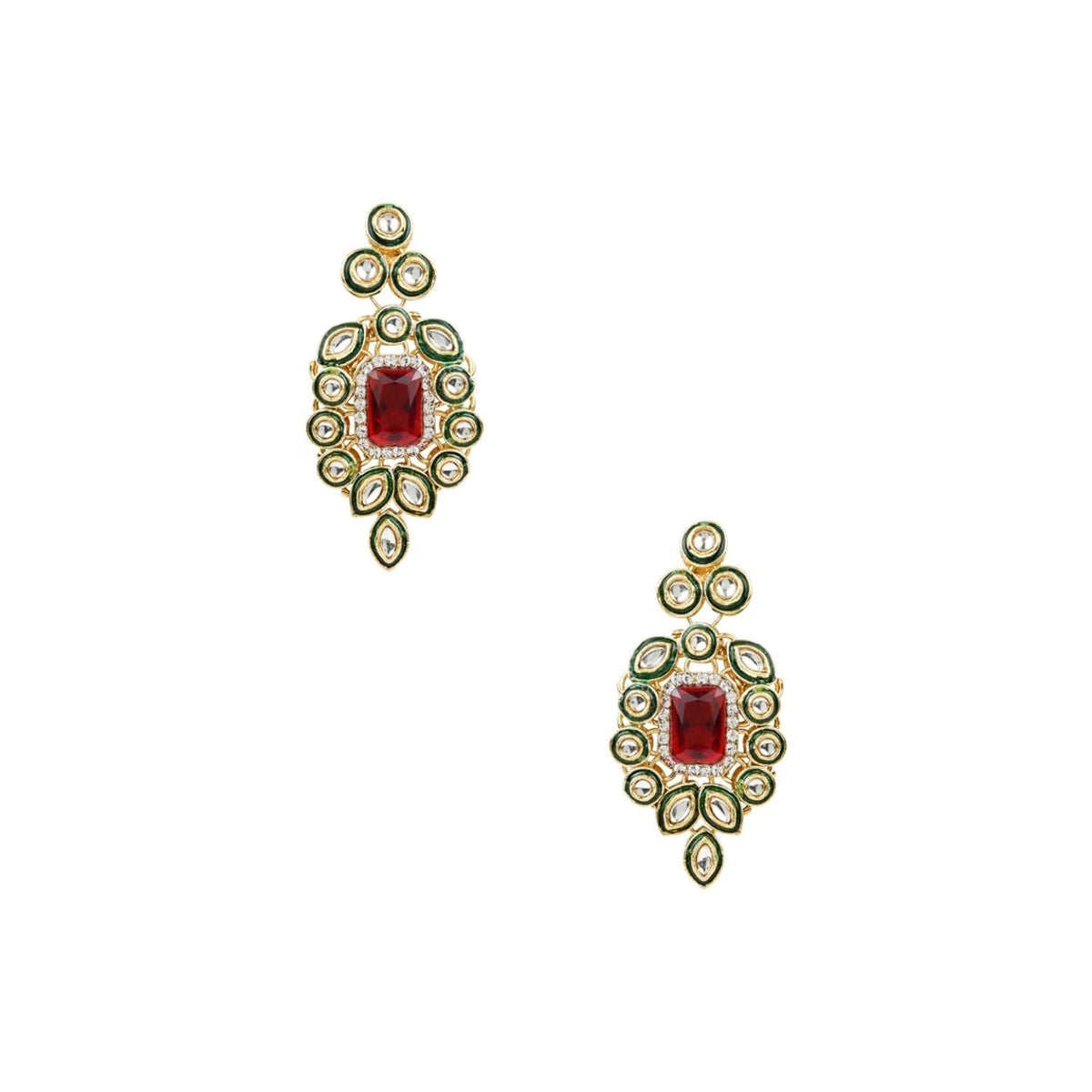 Gold-Polished Traditional Kundan & Stone Studded Choker Necklace Jewellery with Earrings & Maang Tikka Set for Women - Wahe Jewels - Swadesiicart