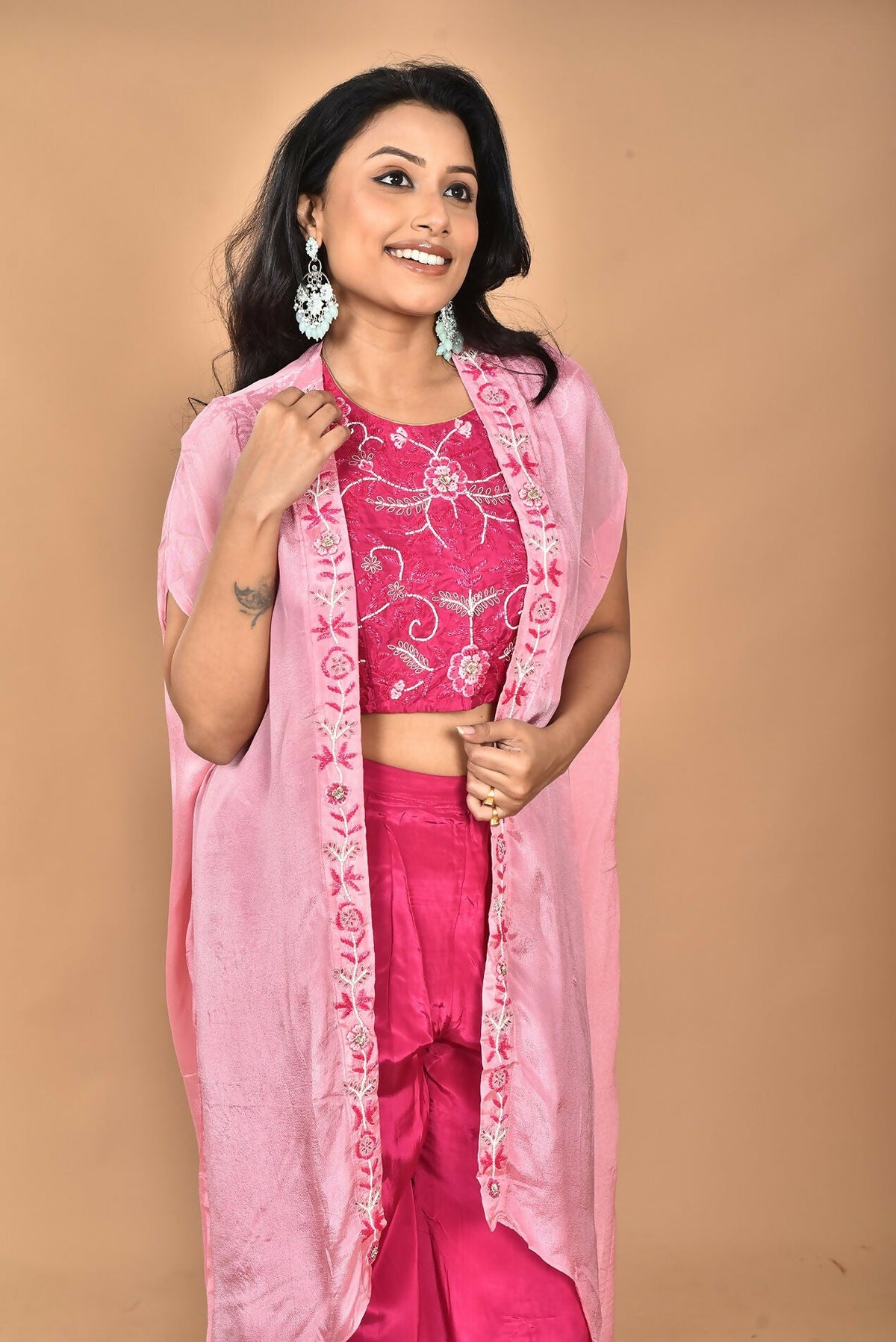 Morchari Women Hand Embroidery Crop Top-Rani | Grocsy