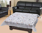 Yellow Weaves Polyester Floral Rectangular Designer Net Fabric Center 4 Seater Table Cover - White | Grocsy