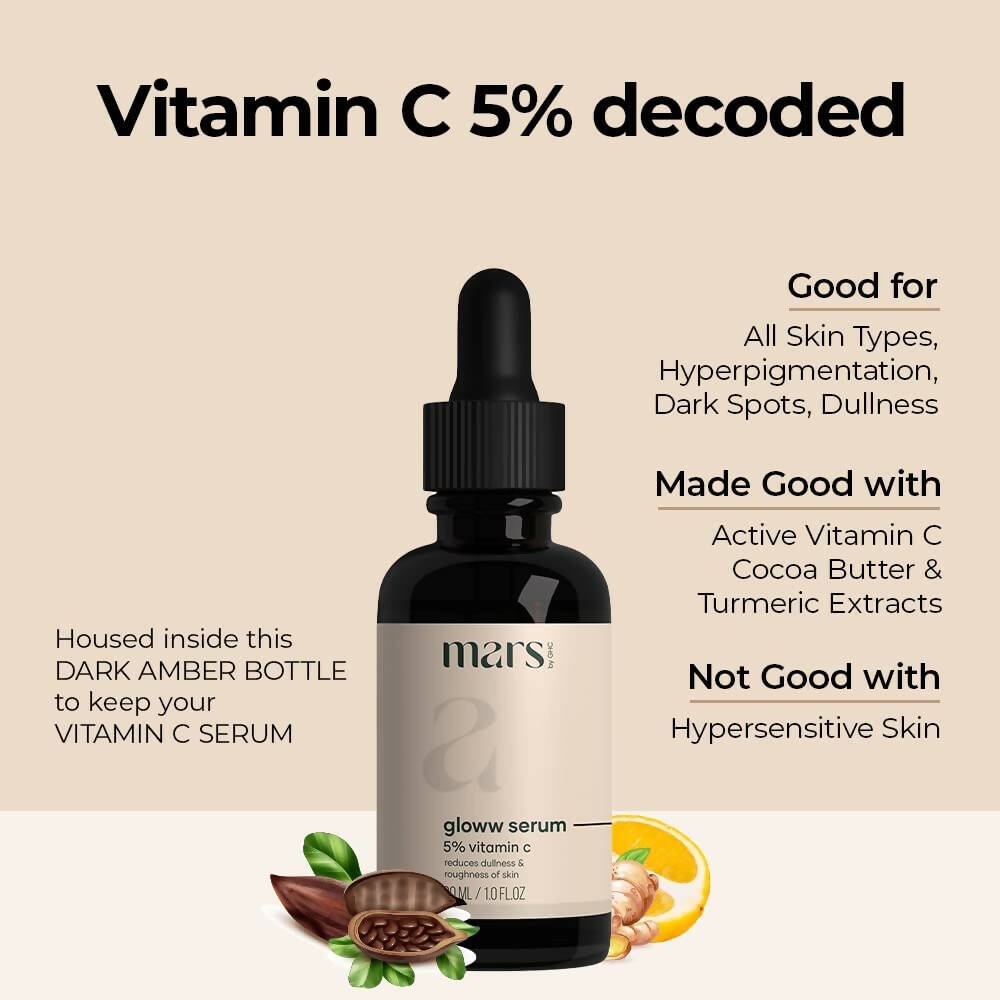 Mars By GHC Vitamin C Gloww Face Serum For Sensitive Skin | Grocsy