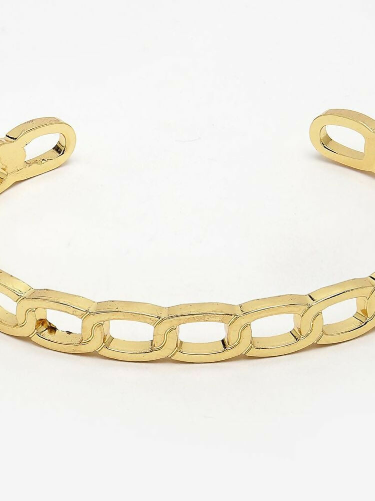 NVR Men's Gold Plated Cuff Bracelet | Grocsy