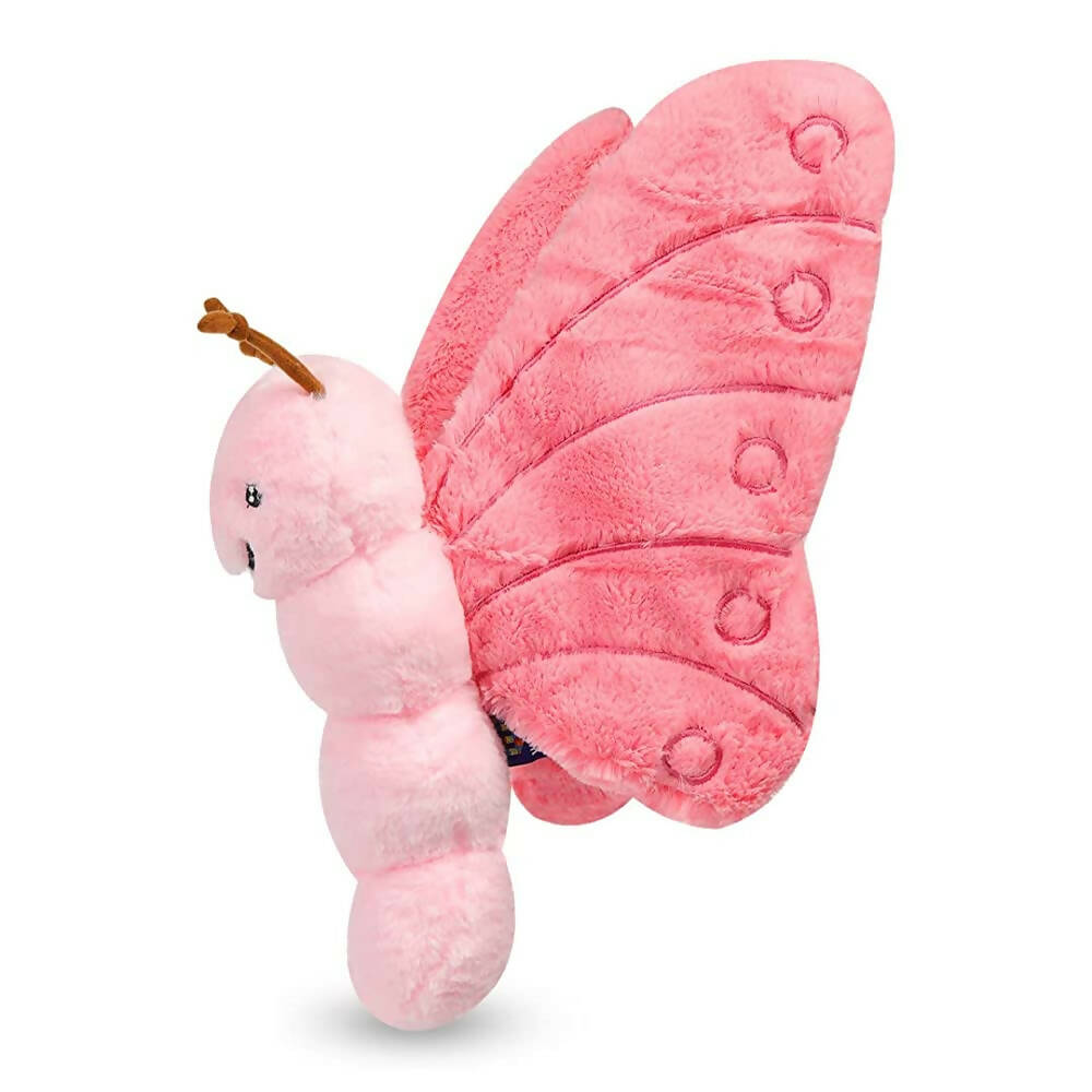 Webby Soft Butterfly Plush Pink Toy for Kids- 40 cm | Grocsy