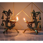 Saudeep India Oxidized Metal Diya for Puja | Grocsy