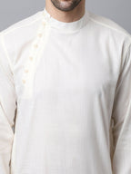 Even Apparels White Pure Cotton Men's Kurta With Side Placket | Grocsy