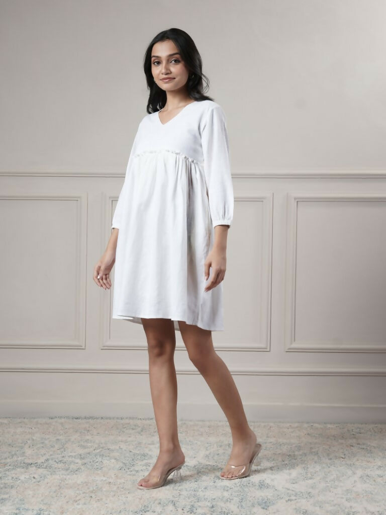 Joban Fashion Women's White Short Dress | Grocsy
