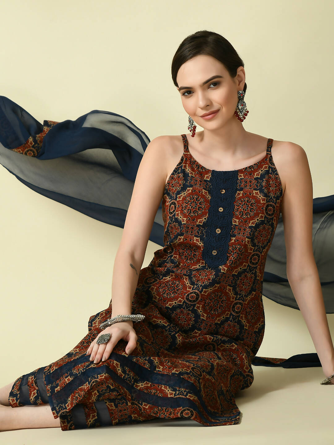 Myshka Women's Multi Straight Printed Kurta | Grocsy