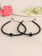VOJ Women Black Color stainless steel Anklet
