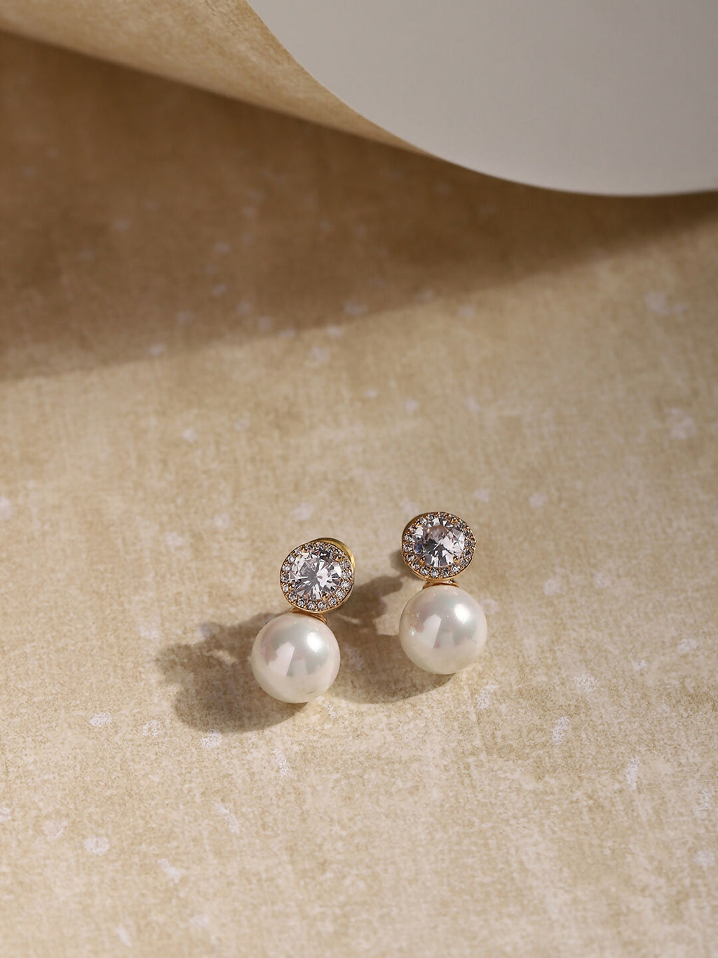 Diamond Pearl Earrings- Ruby Raang | Grocsy