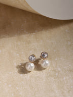 Diamond Pearl Earrings- Ruby Raang | Grocsy