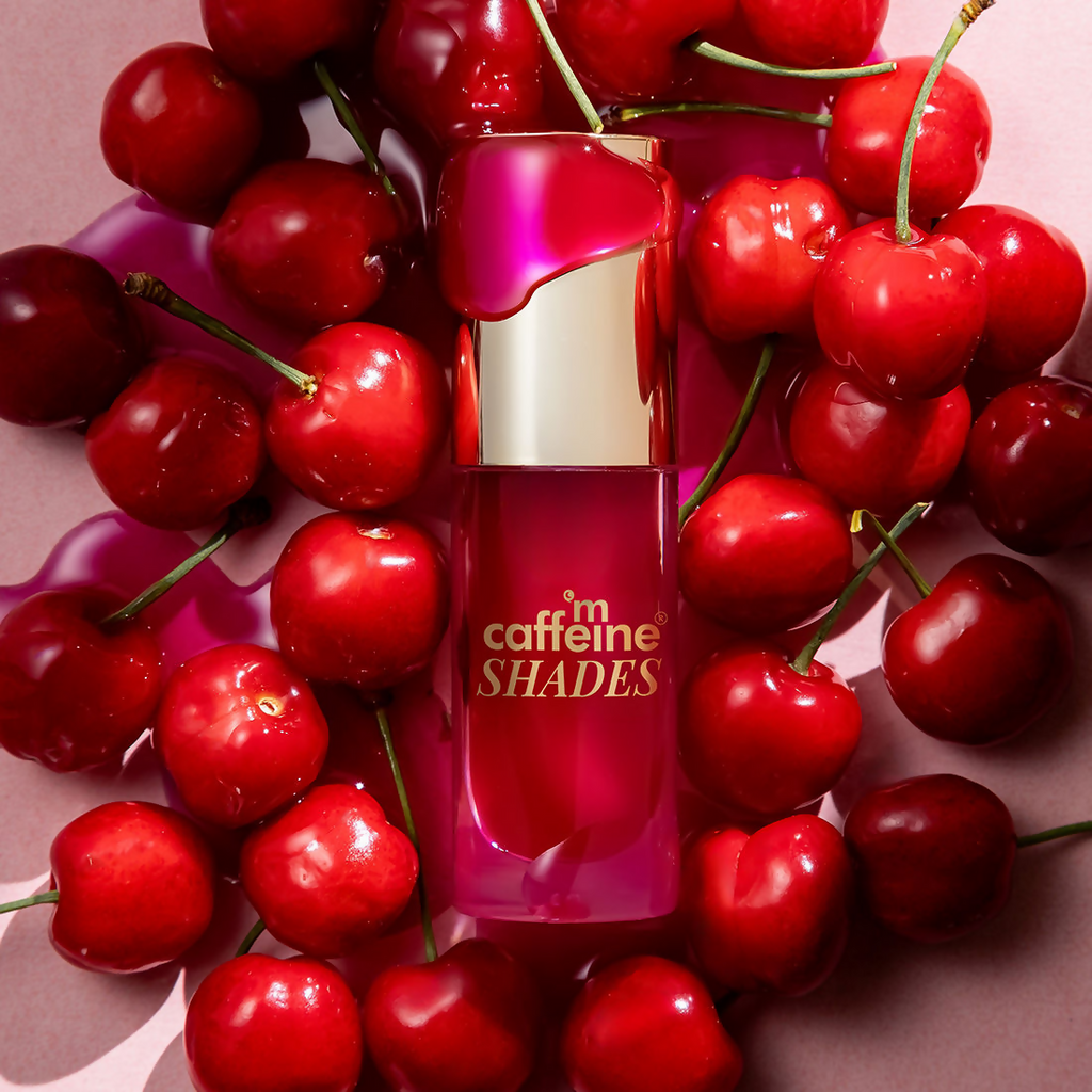 mCaffeine Shades Hydra Gloss Tinted Lip Oil Hydrates Plumps Non-sticky - Cherry Glaze | Grocsy