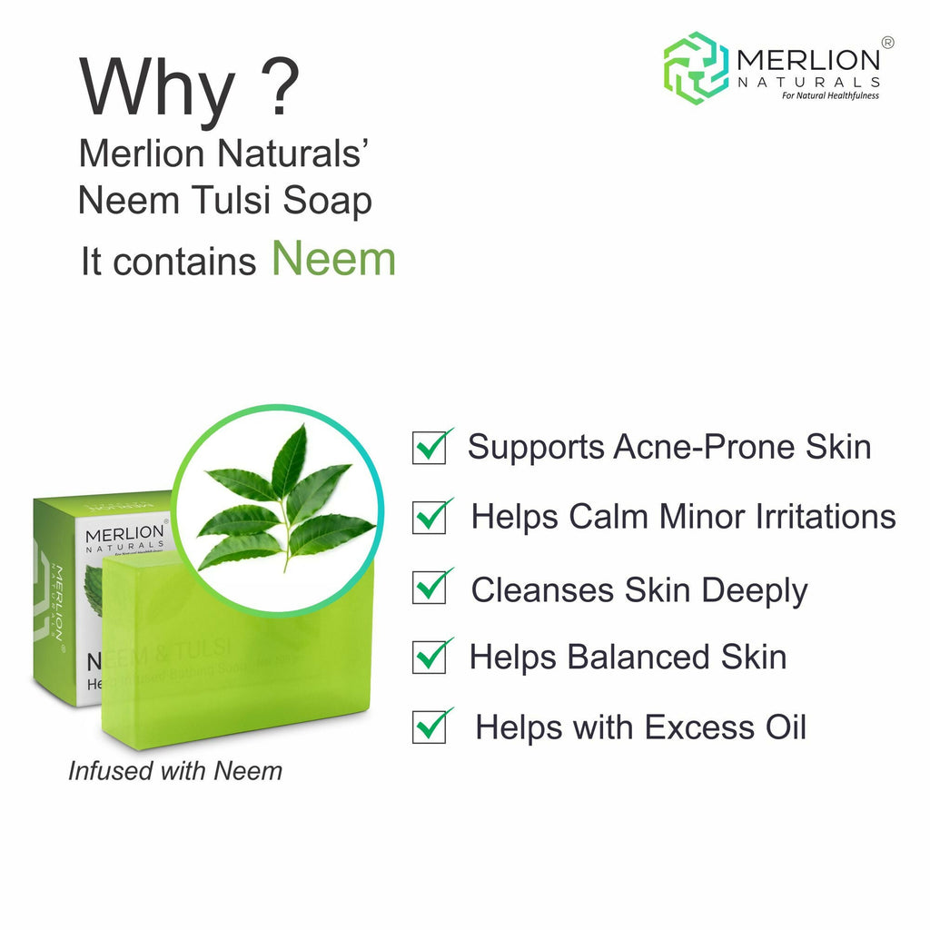 Merlion Naturals Neem and Tulsi Glycerine Soap | Grocsy