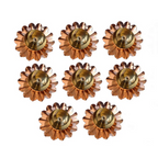 CraftVatika Lotus Puja Oil Lamp Stand For Pooja, Brown-Small | Grocsy