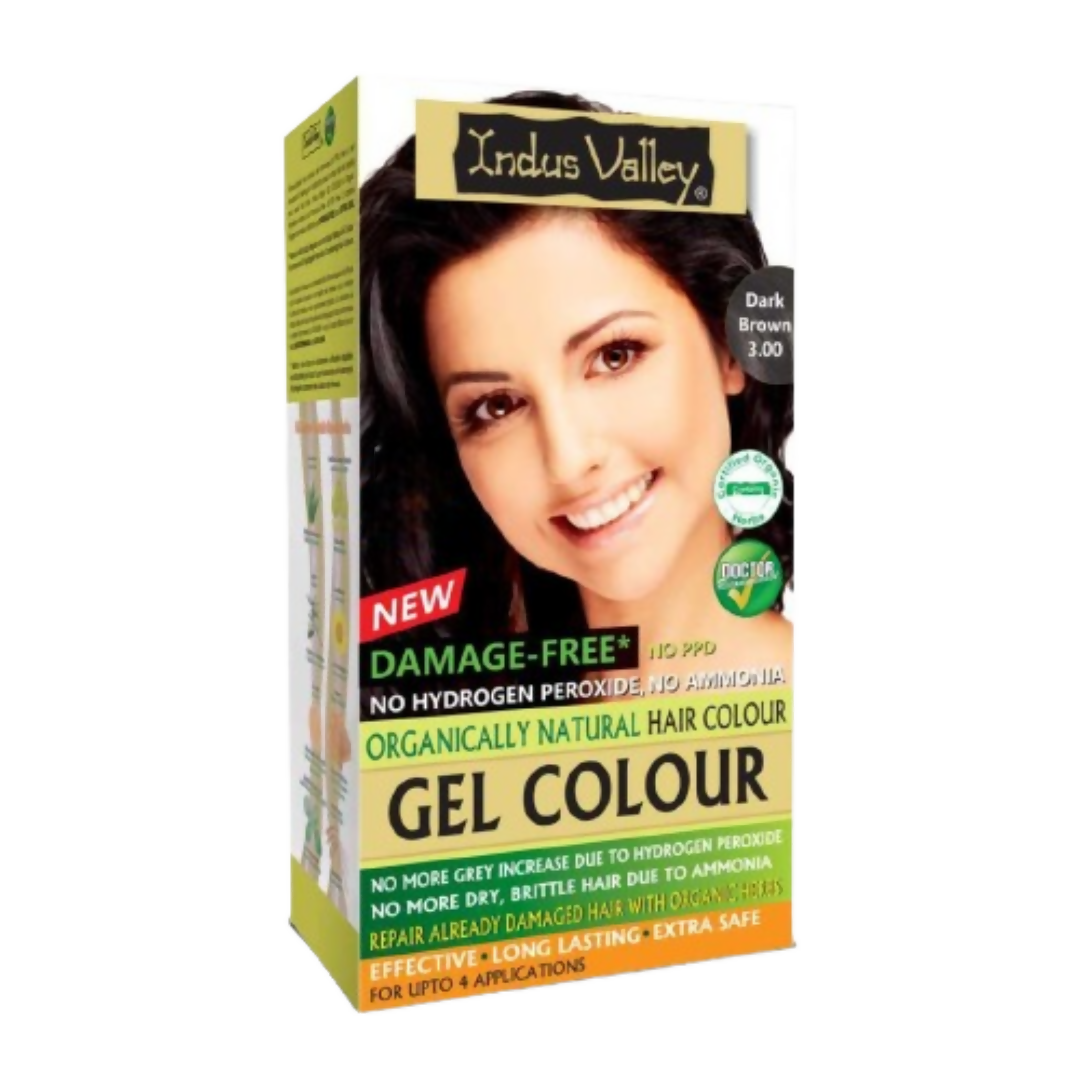 Indus Valley Damage-Free Gel Hair Color- Dark Brown | Grocsy