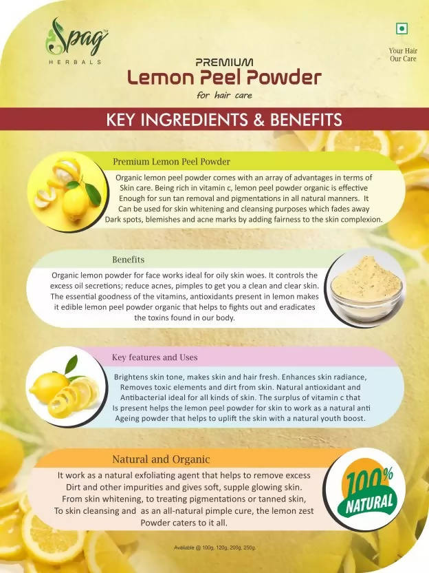Spag Herbals Premium Lemon Peel Powder | Grocsy