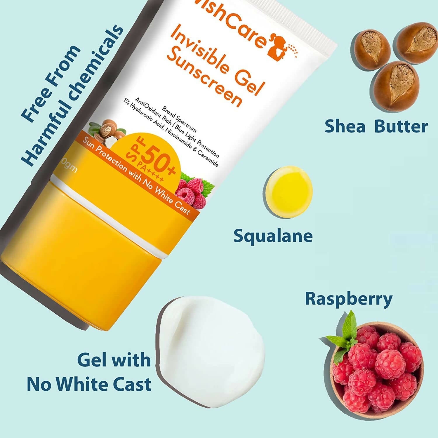 Wishcare Invisible Gel Sunscreen SPF 50+ Pa++++ | Grocsy