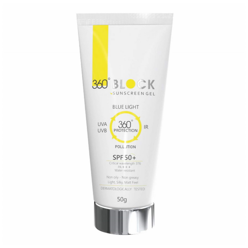 360 Block Sunscreen Gel SPF 50+ - Protects From UVA,UVB | Grocsy