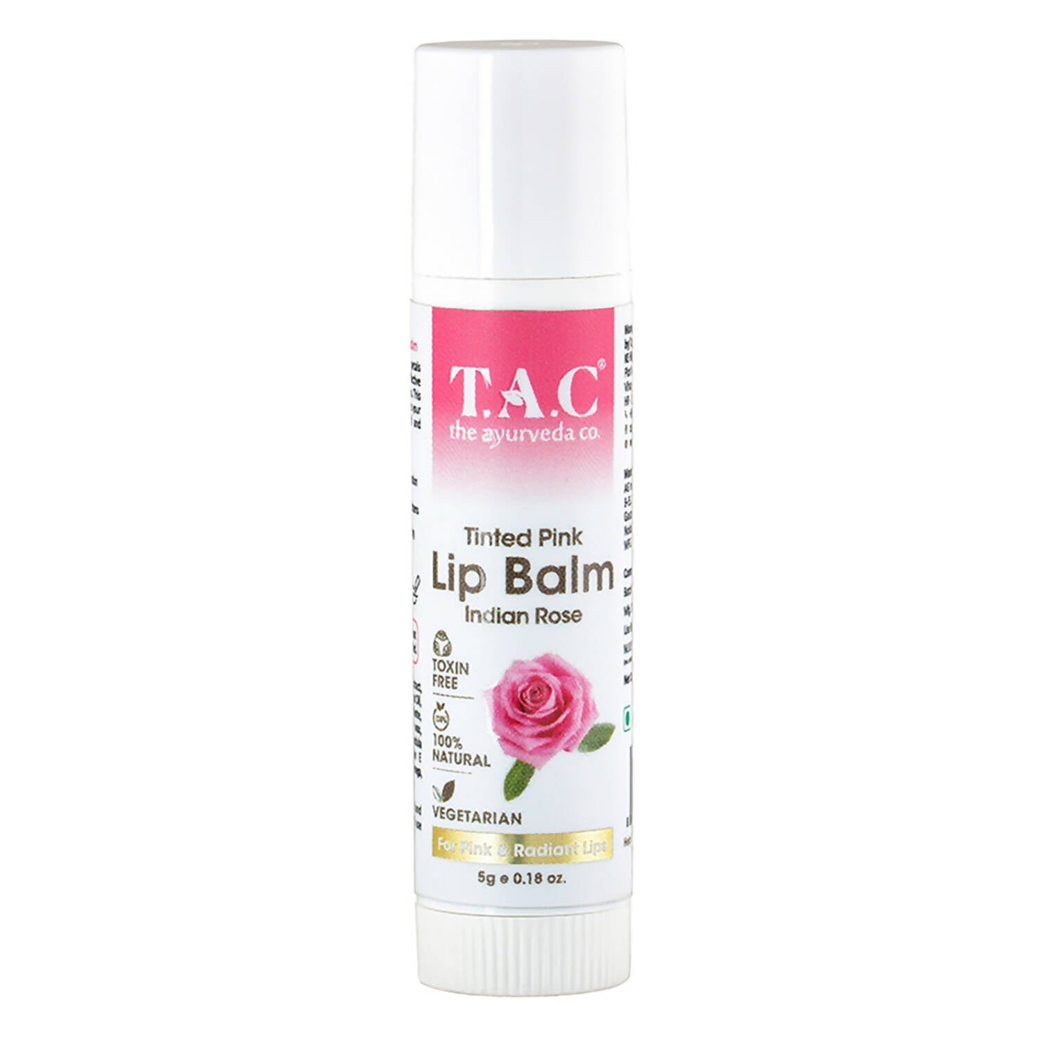 TAC - The Ayurveda Co. Tinted Indian Rose Vegan Lip Balm | Grocsy
