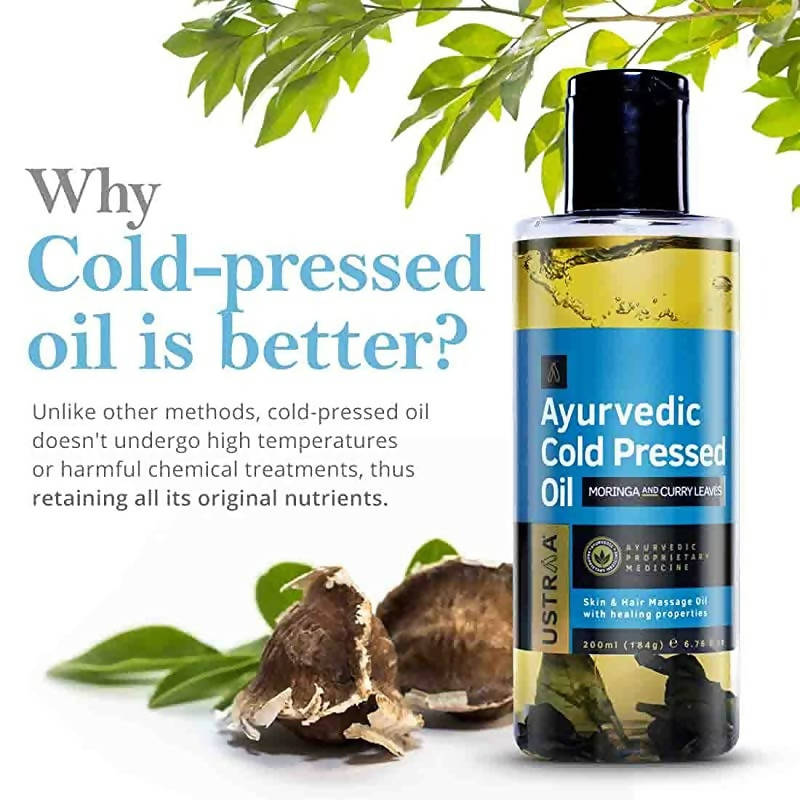 Ustraa Moringa and Curry Leaves Ayurvedic Cold Pressed Oil | Grocsy