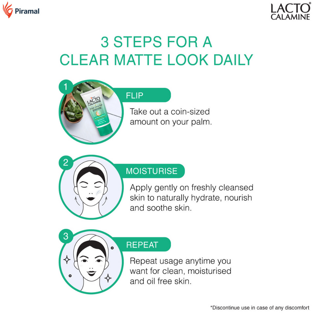 Lacto Calamine Aloe Vera Gel Face Moisturizer | Grocsy
