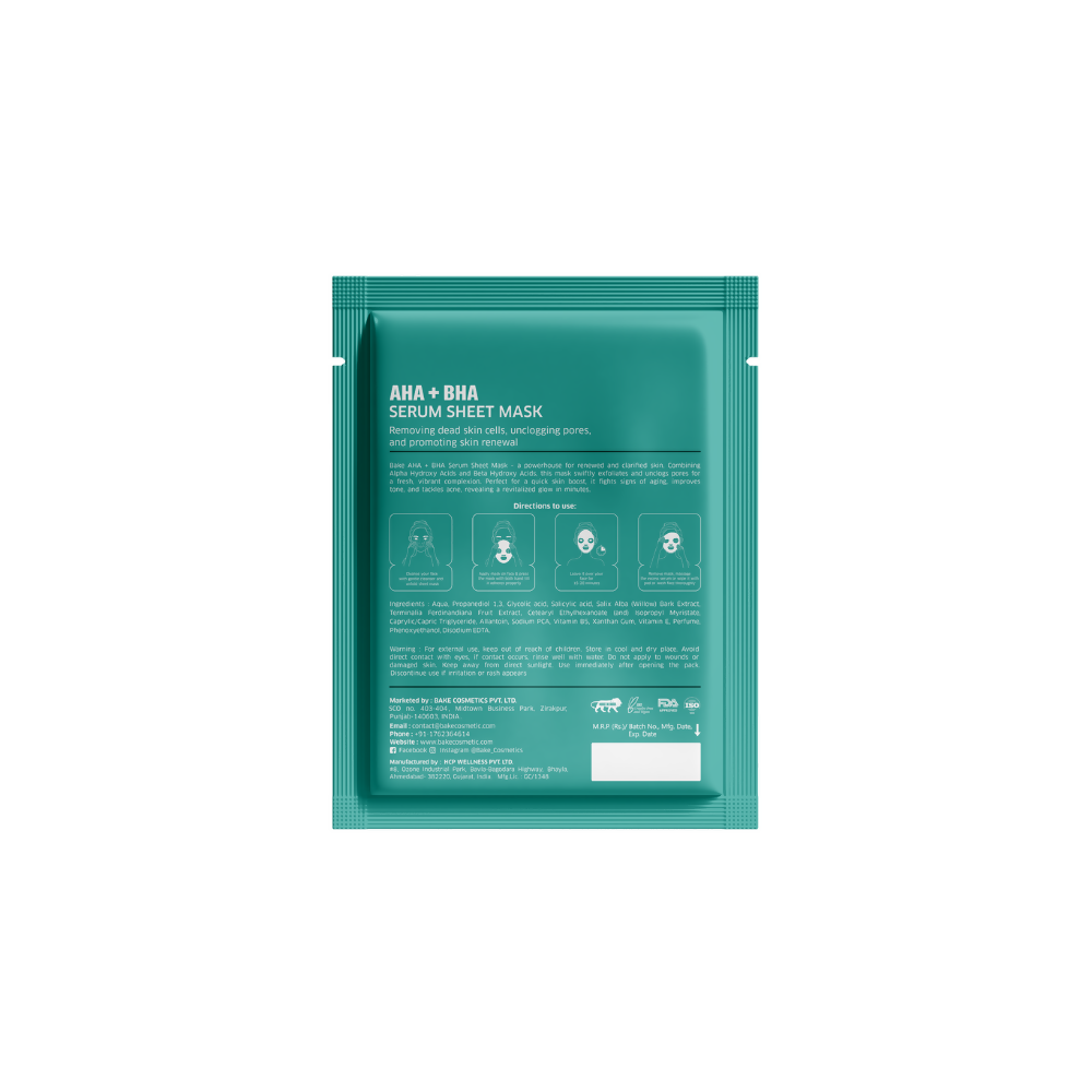 Bake AHA + BHA Serum Sheet Mask | Grocsy