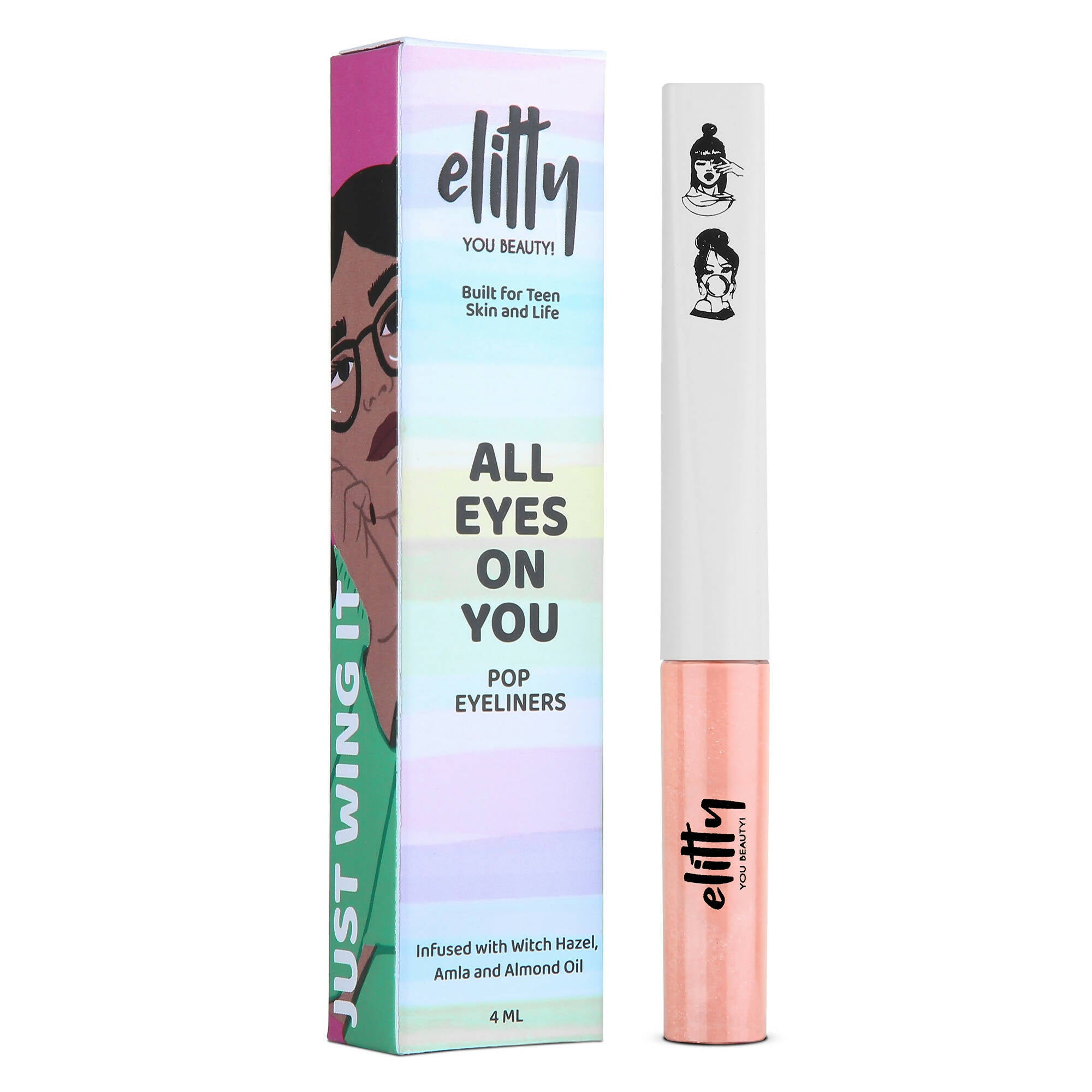 Elitty Peach Pop Color Matte Finish Liquid Eyeliner - Fading Love-Pink | Grocsy