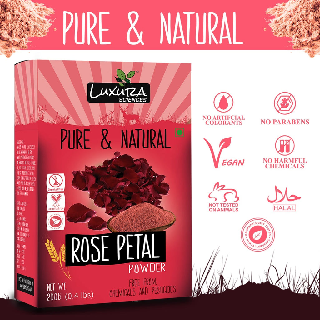 Luxura Sciences Rose Petal Powder For Skin | Grocsy