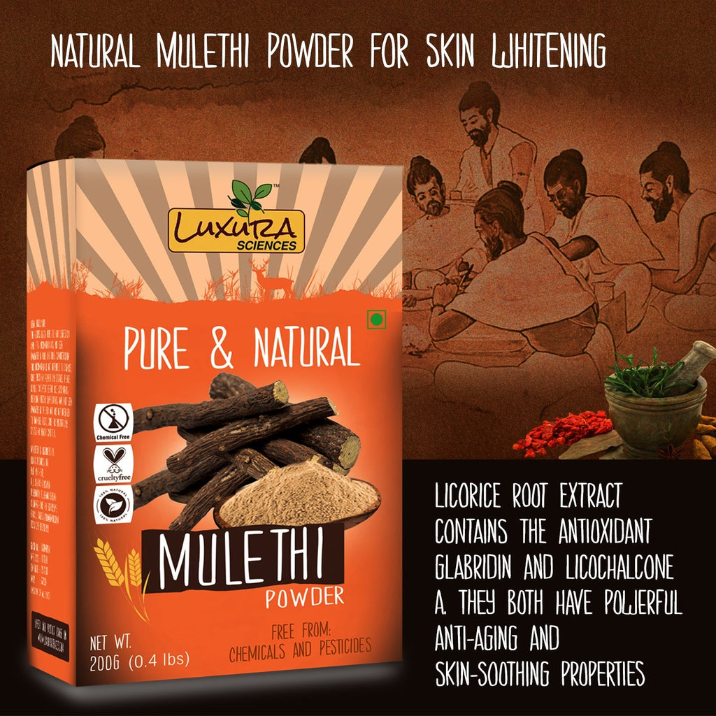 Luxura Sciences Natural Mulethi Powder For Skin Whitening | Grocsy