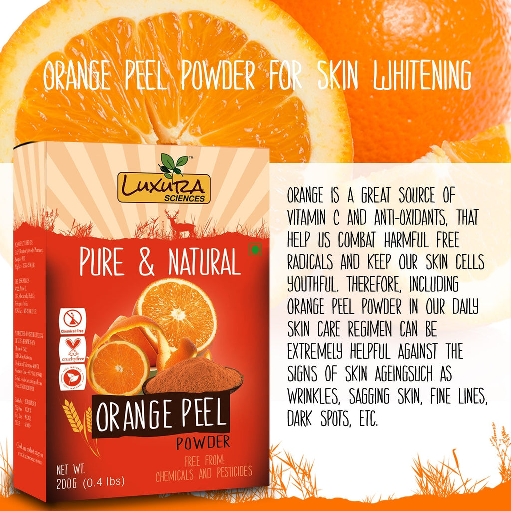 Luxura Sciences Pure Vitamin C Orange Peel Powder For Skin Whitening | Grocsy
