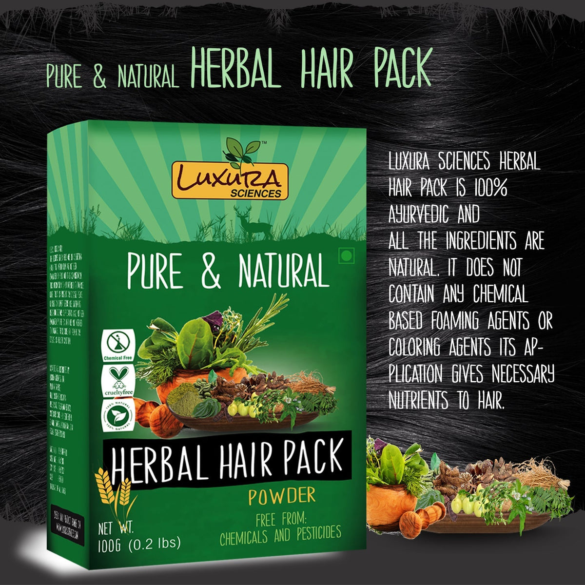 Luxura Sciences Natural Hair Pack For Dry Hair | Grocsy