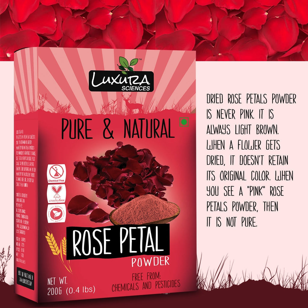 Luxura Sciences Rose Petal Powder For Skin | Grocsy