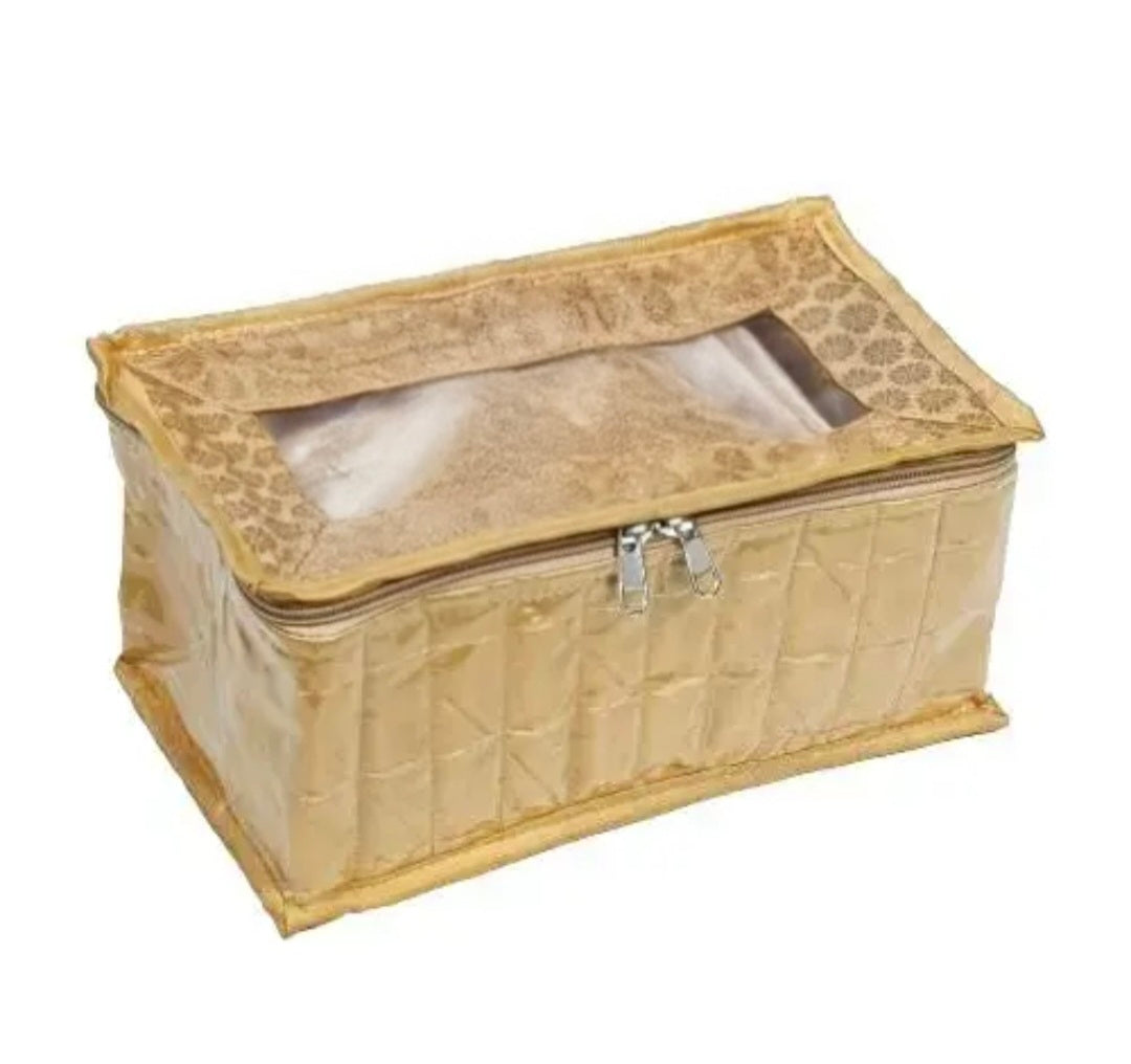 Asmaani Satin 10 Beige Pocket Jewellery Organizer | Grocsy