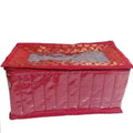 Asmaani Satin 10 Maroon Pocket Jewellery Organizer | Grocsy