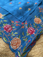 Mameraa Sarees Teal Matka Silk Saree With Heavy Floral Embroidery Border With Running Blouse-Teal | Grocsy