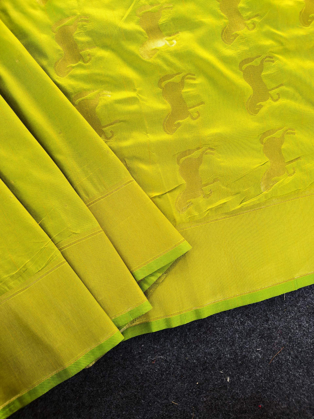 Mameraa Sarees Lemon Silk Blend Zari Banarasi Weaving Saree With Blouse-Lemon | Grocsy