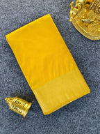 Mameraa Sarees Yellow Silk Blend Zari Banarasi Weaving Saree With Blouse-Yellow | Grocsy