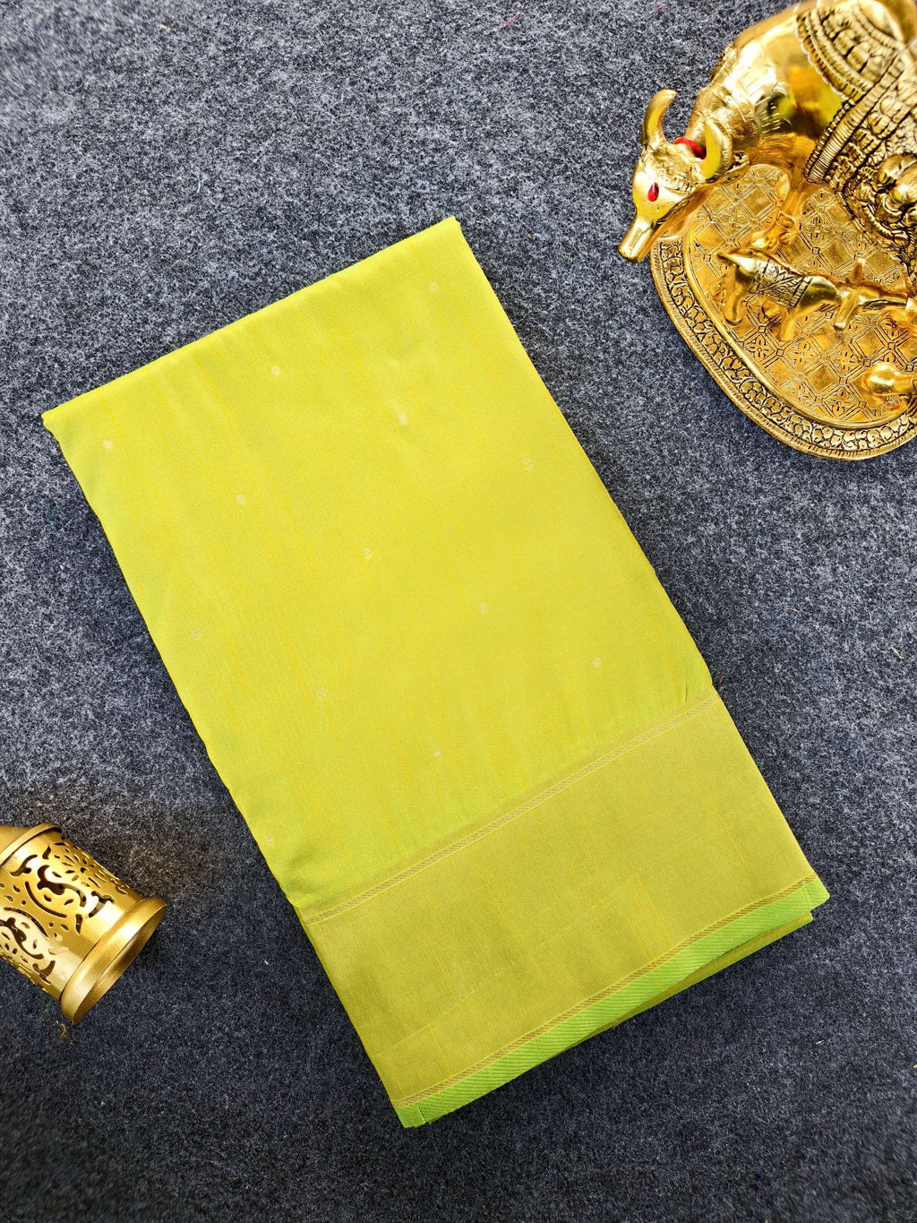 Mameraa Sarees Lemon Silk Blend Zari Banarasi Weaving Saree With Blouse-Lemon | Grocsy