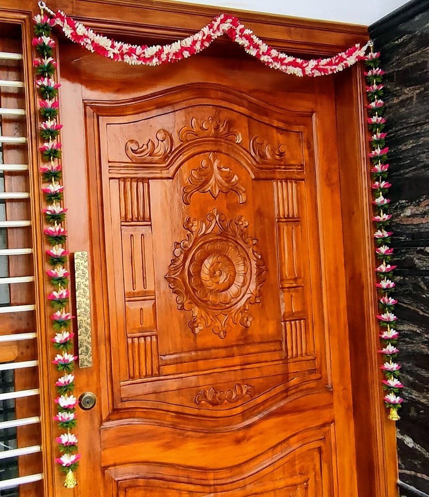 Multicolor Fabric Toran With Side Garlands | Grocsy