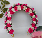 Pink & White Flower Hair Gajra | Grocsy
