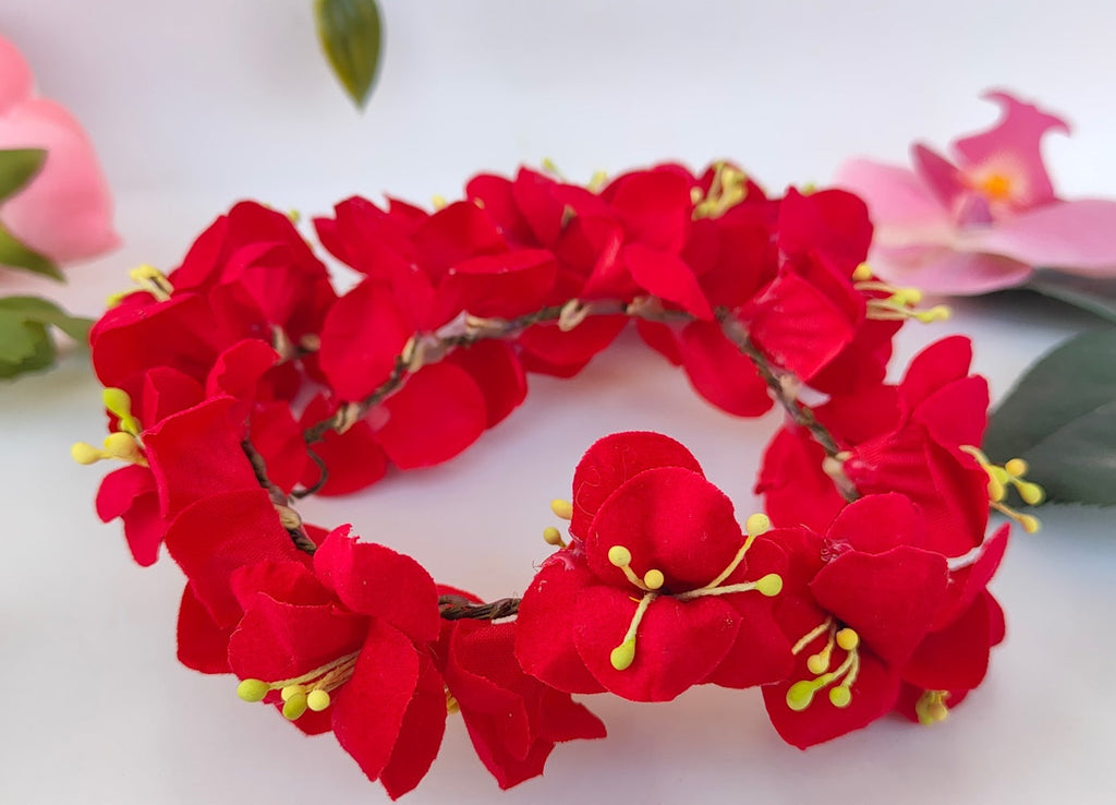 Red Flower Hair Accessories | Grocsy