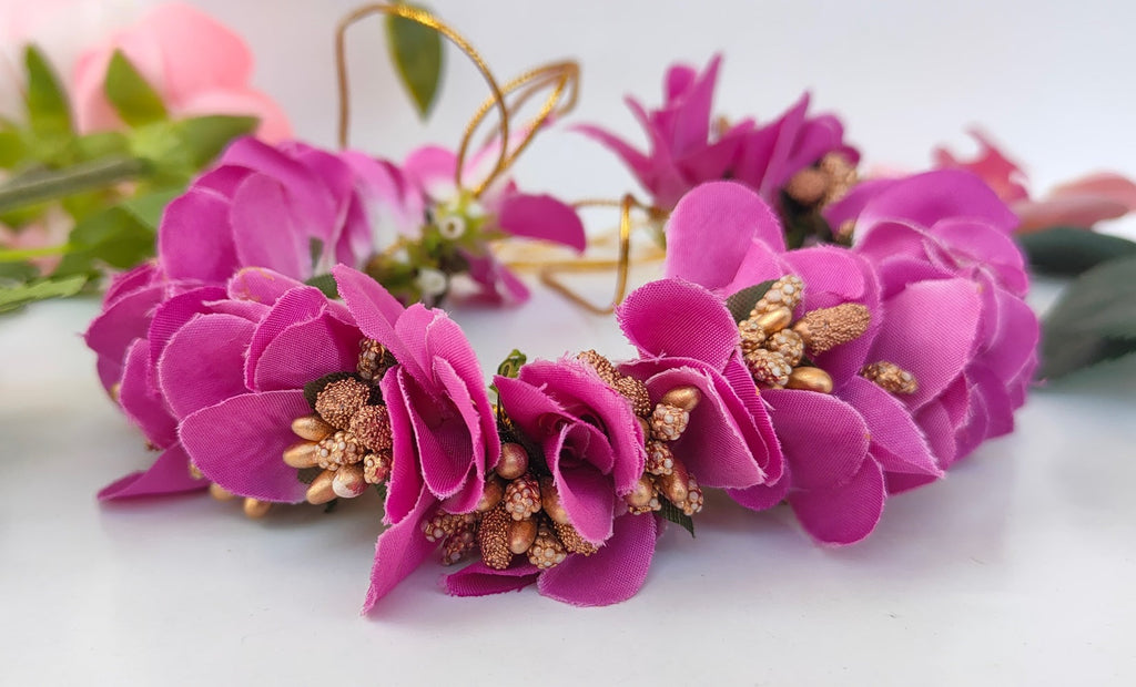 Arificial Purple Orchids Flower Gajra | Grocsy