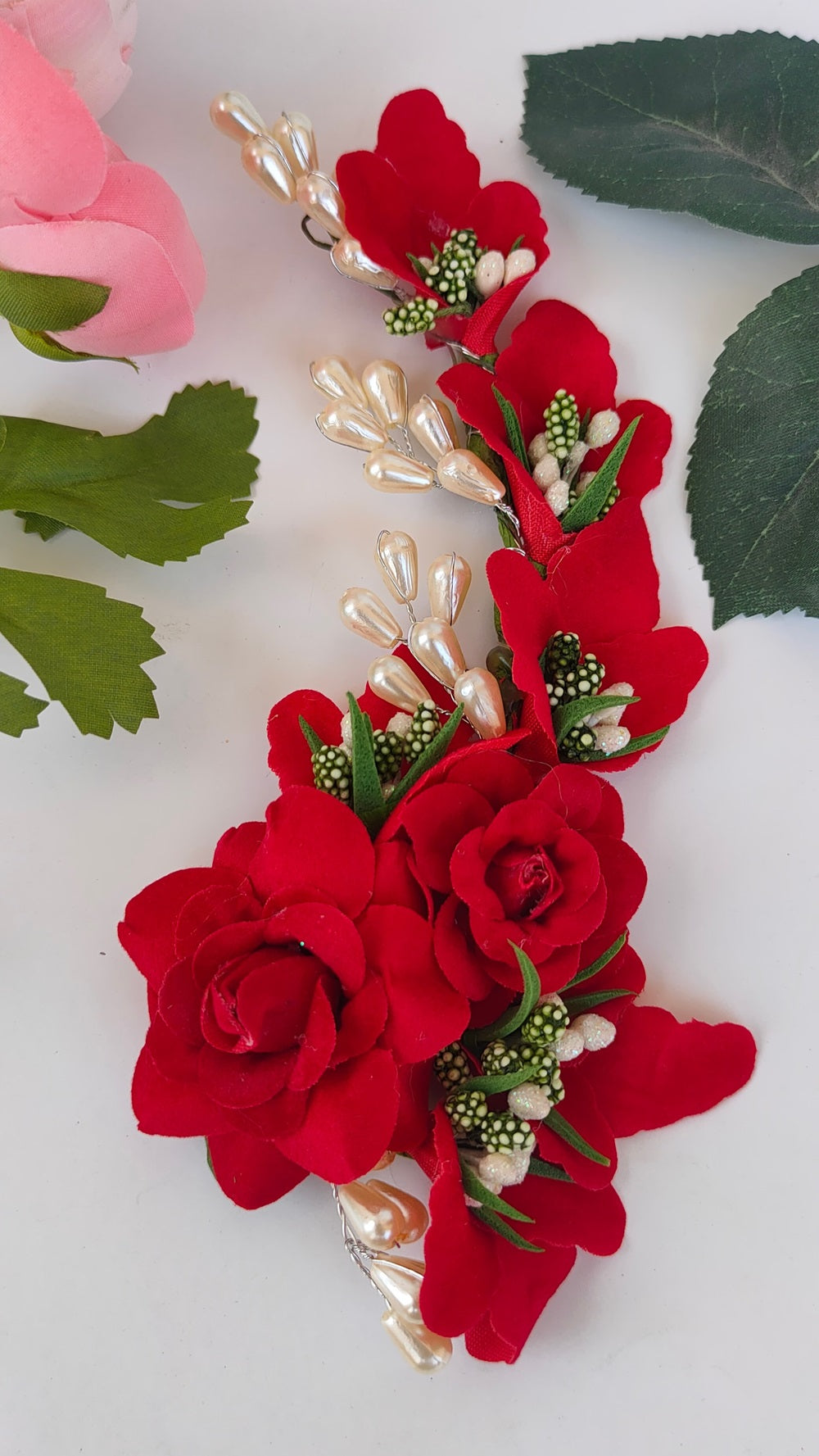 Red Trendy Flower Brooch | Grocsy