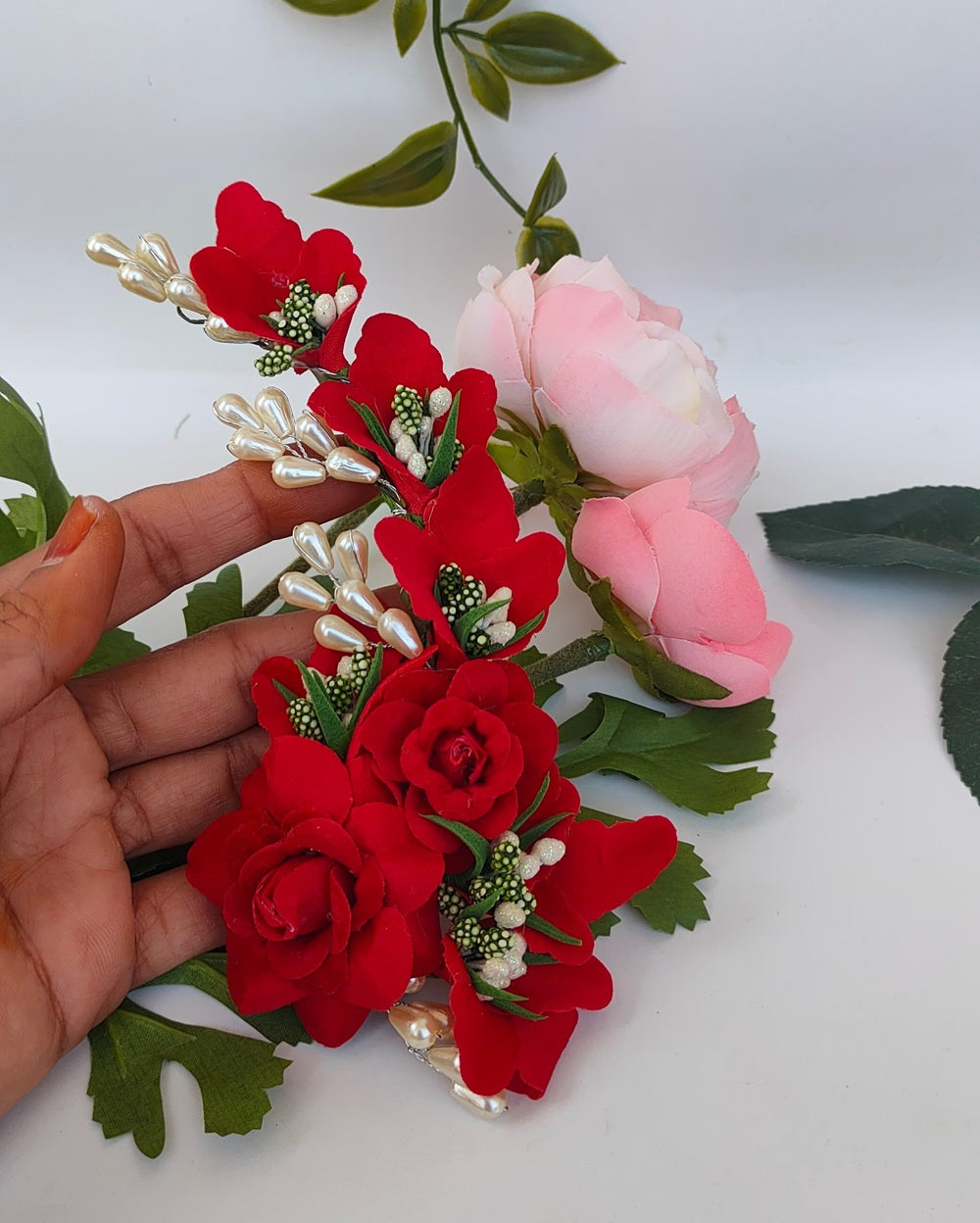 Red Trendy Flower Brooch | Grocsy