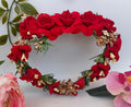 Red Bridal Flower Hair Accessories | Grocsy