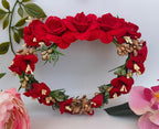 Red Bridal Flower Hair Accessories | Grocsy
