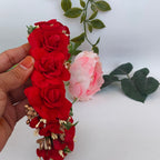 Red Bridal Flower Hair Accessories | Grocsy