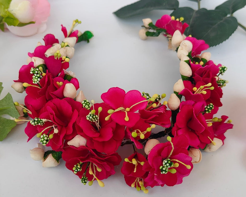 Pink Bridal Hair Gajra | Grocsy
